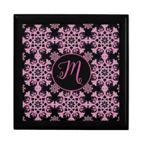 Pretty Pink Boho Snowflake Leaf Monogram  Gift Box