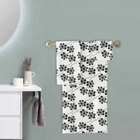 Simple Minimalist Black and White Floral Pattern