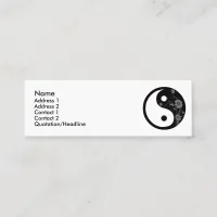 Black Floral Yin Yang Profile Card