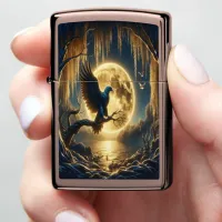 Eagle's Full Moon illuminates Zippo Lighter