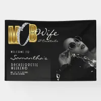 Mob Wife & Cocktails Black Bach Bachelorette Party Banner