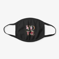 Peach Floral Feminine Vote Black Cotton Face Mask