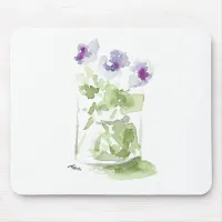 Lavender Watercolor Violets in a Mason Jar Mouse Pad