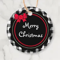 Merry Christmas Buffalo Plaid Country Style   Favor Tags