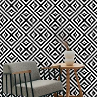 Black and White Op Art Geometric Pattern Wallpaper