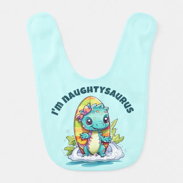 Dinosaur surfing | Dino World | Baby Bib