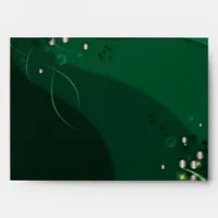 Abstract Emerald Green Layout and Gold Ornaments  Envelope