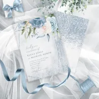 Floral Sparkles Wedding Dusty Blue ID889