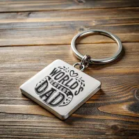 World’s Bestest Dad Heartfelt Typography Keychain