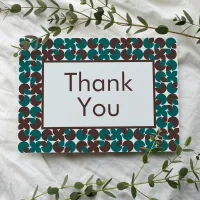 Retro Teal & Brown Shells with Brown Thank You Card