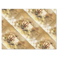 Golden Bokeh vintage Santa Claus Tissue Paper