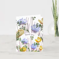 Abstract Floral Botanical Thank You Card