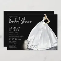 Rustic White Wedding Dress Bridal Shower  Invitation