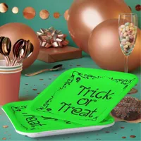 Slime Green Trick or Treat  Paper Plates