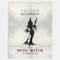 Basic Witch Halloween Birthday Party Welcome Sign Fleece Blanket