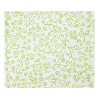Lime Green Curlicue Vines | Whimsical  Duvet Cover