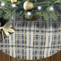Black Gold Christmas Pattern#2 ID1009 Brushed Polyester Tree Skirt
