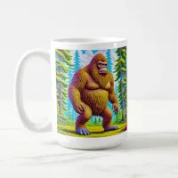 Hairy Bigfoot Walking through the Woods Coffee Mug