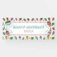 Happy Birthday Ice Cream and Sprinkles Birthday Banner