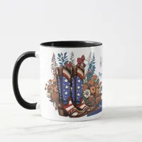 Personalised Step Into Freedom Cowboy Boots Mug