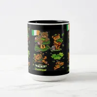 Teddy Bear St. Patrick's Day Collection Two-Tone Coffee Mug