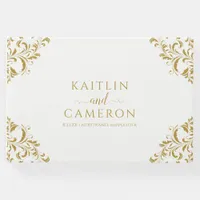 Wedding Elegant Luxury Vintage Victorian Gold Guest Book