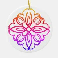 Pink Diamond Mandala #6 Ceramic Ornament