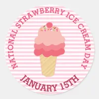 Strawberry Ice Cream Cone Pink Stickers