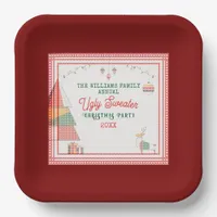 Ugly Sweater Ugliest Contest Christmas Holiday Paper Plates