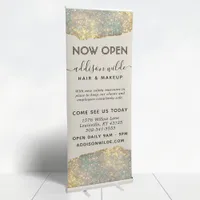 Holographic Glam Glitter Salon Business Retractable Banner