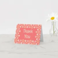 Coral and Cream Floral Thank You Card