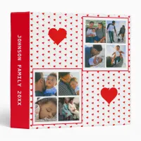 Photo Collage Personalized Family Red Hearts 3 Ring Binder