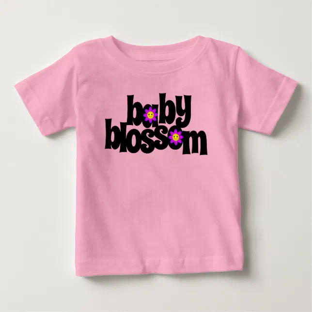 Cute Baby Blossoms Smiling Purple Daisies Baby T-Shirt