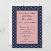 Formal Navy Art Deco Reception-Only Invitation