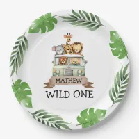 Safari Wild One Birthday | Animals in Car Paper Plates