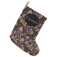 Colorful,Extravagant,Purple and Gold Personalized  Large Christmas Stocking