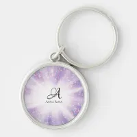 *~* Light Sparkle Burst Monogram Keychain