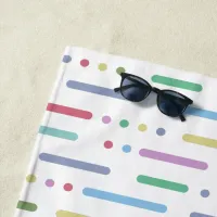 Pastel stripes and dots pattern beach towel