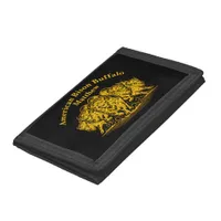 Bison Herd Charging Through the Water in Nature Trifold Wallet