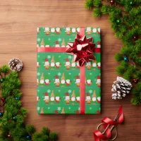 Happy Holidays Gnomes and Snowflakes Christmas  Wrapping Paper