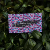 Chic Abstract Mermaid Scale With Gold Details Business Card