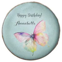 Delicate Pink Butterfly in Pastel Rainbow Colors Chocolate Covered Oreo