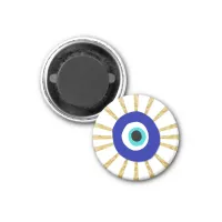 Evil Eye Symbol on Gold Sunburst Magnet