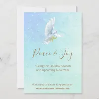 *~* Corporate Business Dove Peace Joy Holiday Card