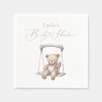 Teddy Bear Vintage Boho Baby Shower Napkins