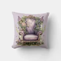 Lavender Fairy Dreams Butterfly Chair Throw Pillow