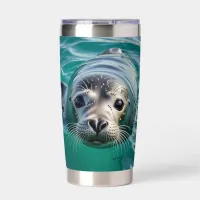 Cute Seal Sticking Head out of Water  Insulated Tumbler