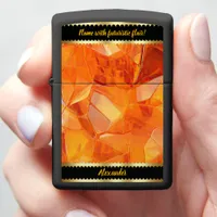 Captivating Holographic Orange Crystal Formation Zippo Lighter