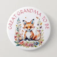 Great Grandma  to be | Baby Fox Baby Shower Button