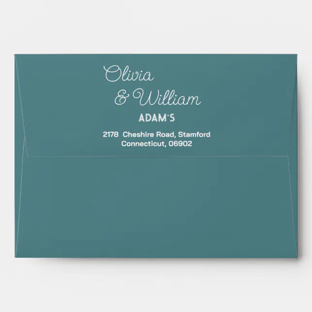 Terracotta Script Simple Wedding Return Address Envelope